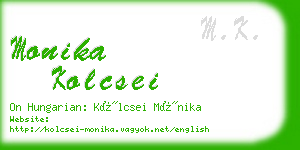 monika kolcsei business card